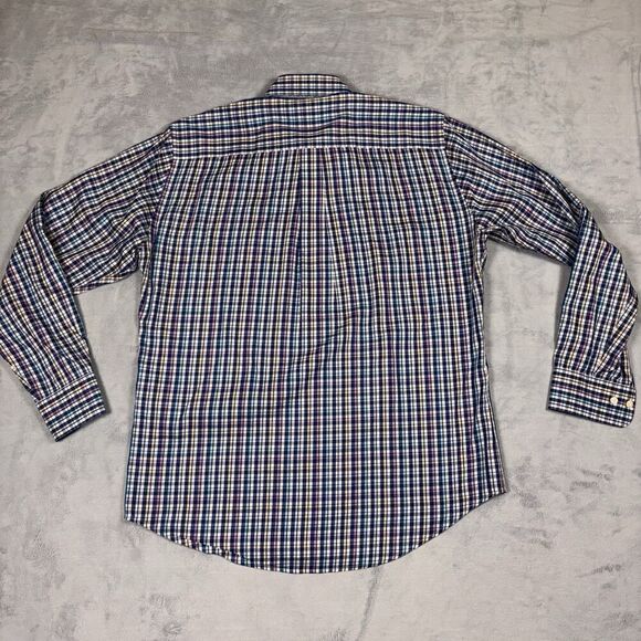 Peter Millar Button Down Shirt Men’s Size M Cotton Silk Blue Plaid - Picture 7 of 7